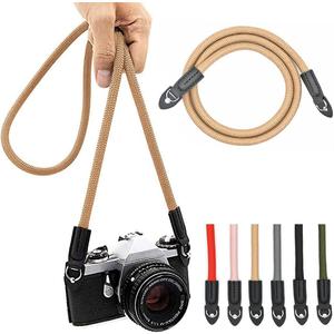 Camera Strap Vintage 100cm Nylon Climbing Rope Camera Neck Shoulder Strap for Micro Single and DSLR Camera(Brown)