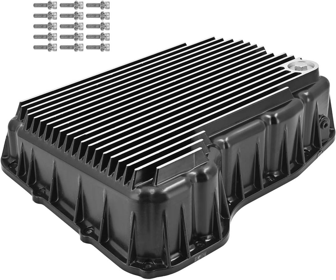 228052110 Transmission Oil Pan Fits for Ram 2500/3500 2007-2021 | 6.7L 68RFE Transmission, Heavy Duty Aluminum Oil Pan (Brushed)