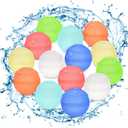 14 Pcs Reusable Water Balloons, Self-Sealing Silicone Water Ball Non-Magnetic, Summer Pool Beach Water Toys for Boys and Girls, Outdoor Activities Water Games Toys Summer Fun Party Supplies