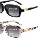 JM 2 Pack Classic Bifocal Reading Glasses Rectangular Stylish Sunglasses Readers for Women +1.75 All Black&Grey Tortoise
