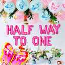 3 x JeVenis Butterfly Balloon Half Way To One Birthday Party Decoration | Butterfly Half Way To One Birthday Decoration Half Birthday Decorations Butterfly Balloon