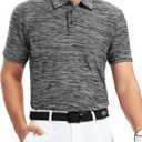 Alex Vando Mens Golf Shirt Moisture Wicking Quick-Dry Short Sleeve Casual Polo Shirts for Men (Small, Black)