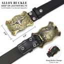 BELTROAD Western Leather Buckle Belt for Men Women Cowboy Cowgirl Country Leather Belts for Jeans Western Belts Men Christmas (Black)