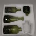 SUPMIND Glass Bud Vase Set of 4, Green Small Flower Vases for Centerpieces in Bulk, Mini Vintage Vase for Rustic Wedding, Home,Table Decoration