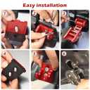 RT-TCZ for Wrangler Hood Latches Catch Kit Compatible with Jeep Wrangler JK JL Gladiator JT Red Exterior Accessories 2pcs (3-Stripes)