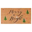 Calloway Mills AZ105602436 Christmas Doormat, Merry & Bright, 24" x 36", Natural/Black