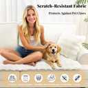 Pet Couch Cover Sofa Washable - Dog Couch Protector Covers Non-Slip Soft Fuzzy Plush Sofa Slipcovers, Pet Friendly Dog Mat for Furniture Couches, Car, Recliner, White, 27.6"x27.6"
