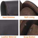 HARFINGTON Watch Roll Travel Case 3 Slots Portable Leather Storage Cases for Men and Women, Watches Storage Organizer with Removable Pillows for Traveling, Display, Home Storage, Coffee