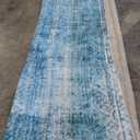 9x12 Area Rugs for Living Room, Non Slip Machine Washable Vintage Rugs, Low Pile Lightweight Large Rug for Bedroom, Dining Room, Home Office Blue