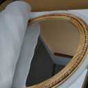 ULIKE Round Wood Mirror with Natural Wooden Bead Frame, 30 Inch Rustic Farmhouse Wall Mirror for Bathroom Nursery Bedroom Living Room Brown, Brown