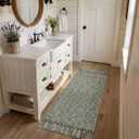 Collive Sage Green Bathroom Runner Rug, Machine Washable Kitchen Rugs
2'x5' Boho Hand-Woven Entryway Rugs Runners for Hallway, Modern Farmhouse Laundry Carpet Indoor Front Door Mat for Bedroom