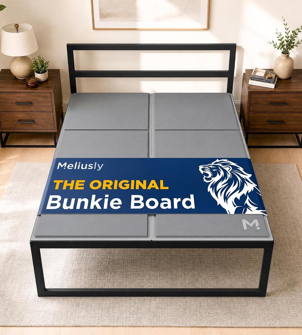 Meliusly Original Bunkie Board Full Size (54x75) – Bed Support Board | Non-Slip Breathable Support – Stops Mattress Sagging, Anti-Sag Slat Foundation, Noise-Free, Moisture Resistant, 0.4" Profile