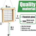 Wooden Suet Feeders, Oranges Fruit Oriole Bird Large Capacity Woodpecker Suet Plus Hanger Wood Tray Garden Hanging Animal for Yard Outside Attracting for Wild Birds