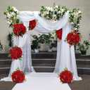 6pcs Wedding centerpieces for Tables 15.8" Red Artificial Flowers Rose Ball Arrangements Silk Flower Balls Floral for Wedding Christmas Party Table Home Decor (6, Red, 15.8'' Diam)
