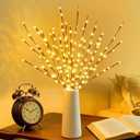 2 x 2 Pack Led Branch Light Battery Operated Lighted Branch Vase Filler Willow Tree Artificial Little Twig Power Brown 30 Inch 20 LED for Home Romantic Decoration, Warm White