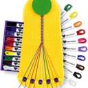 Choose Friendship Bracelet Making Kit  20 Pre-Cut Threads, Portable Loom with Storage, Makes 8 Bracelets, Craft Gift for Kids Ages 8+, Yellow Pineapple