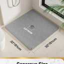 HITSLAM Shower Mat, 32x32 Inch Square Non Slip Bathtub Mat, Soft PVC Loofah Bath Mat for Tub with Hanging Holes, Quick Drying Shower Floor Mat, Without Suction Cups, Grey