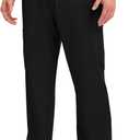 Cherokee Scrubs for Men Tapered Leg Cargo Scrub Pants with Zip Fly, 5 Pockets Elastic Waist 2-Way Stretch & Easy Care WW190 (Black, L)