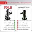 PYLE 50W Megaphone Speaker PA Bullhorn - Built-in Siren, Adjustable Volume Control, 35mm Aux Input, 1554 Meters Range, Perfect for Sports Events, Emergency Drills, and Outdoor Activities, Black