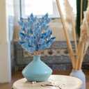 Framendino, 6 Pack Artificial Blue Eucalyptus Stems Leaves Faux Branches Fake Plant for Home Kitchen Indoor Wedding Vase Decor