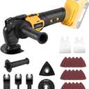 Cordless Oscillating Tool, Brushless Orbiting Tool Compatible with De-Walt 20V Battery, 23 PCS Multi-Tool Kit with Auxiliary Handle for Cutting, Scraping, Sanding, 6 Variable Speed (Tools Only)