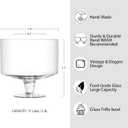 Trifle bowl Glass Crystal-Clear Set of 1, 116oz(3.3L), Footed Trifle Bowl with Stand, Trifle dish for decadent dessert like salad, fruit, ice cream, parfait, pudding, Party Bowl