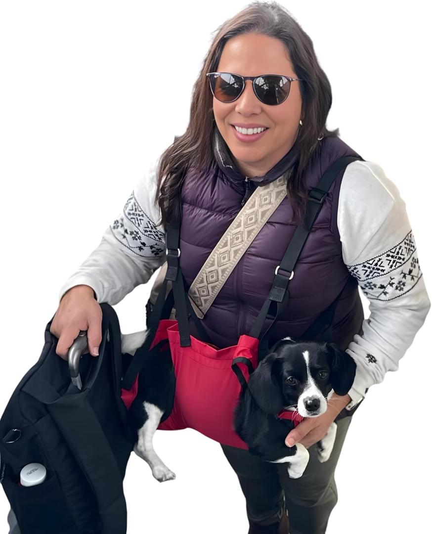 Fido Pro Airlift Ultra-Lite Dog Sling | Ultra-lite Sling Fits in Your Pocket & Bag | The Solution for Injury Prevention and to Assist Injured Dogs | For Travel and Outdoor Adventures | Large(35–60 lbs)
