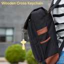 Bible Bookmark with Wooden Cross Keychain, Christian Gifts Set for Baptism, Confirmation or Christmas, Wood Scripture Bookmark with 10 Affirmations, Inspirational Gift for Women, Men