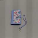 Floral Wallet Case for Samsung Galaxy S24/S25 5G with Wrist Strap Shoulder Strap Flip Zipper Purse, Luxury PU Leather Credit ID Card Holder Stand Phone Cover for S 24 24S 25 25S G5 Women Blue