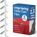 6 Pcs Picnic Tablecloth Clips for Outdoor Tables - Stainless Steel Clamps, Fits 2.3" Thick Tables, Metal Holders for Dining Table Cloth