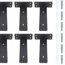 14 Pcs Shelf Bracket 6 Inch Black Matte Coating Heavy Duty Iron Wall Mounted Shelf Support Brackets for Home