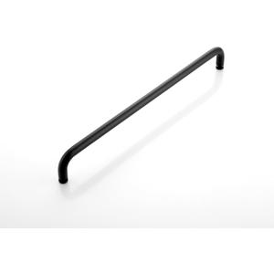 Shower Door Handle 24 inches Round Single Side Pull Towel Bar Stainless Steel for 1/4" to 1/2" Thickness Glass - Matte Black
