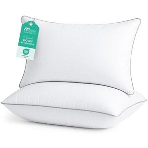 Sasttie Pillows Queen Size Set of 2, Bed Pillows for Side, Back, and Stomach Sleepers - Oeko-Tex Certified Down Alternative Plump Filling - Hotel Quality and Machine Washable, 20x30 Inches, Pack of 2
