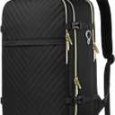 Large Carry On Travel Backpack - Flight Approved Waterproof Anti-Theft Luggage Daypack for Women Men Fit 17 Inch Laptop Business Weekender Overnight Backpack College Bag Personal Item Size Black