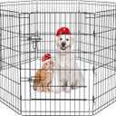 Pet Playpen Dog Pen Foldable Dog Exercise Fence 8 Panels 36 Inch Kennels Pet Playpen Options Ideal for Pet Medium Animals Outdoor Indoor