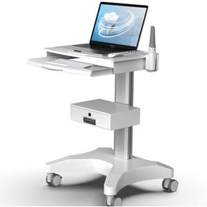 Medical Trolley Cart with Oral Scanner Holder, 30kg Load Laptop Tray Mobile Workstation on Wheels with a Drawer for Hospital Dental Clinics Beauty Salons