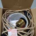 Plug in Pendant Light, Gold Hanging Lamp with Dimmable Switch, 15 ft Golden Cotton Cord, Hanging Light Fixture for Kitchen, Living Room, Bedroom (Bulb Included)