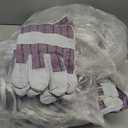 Jiuguva 48 Pairs Leather and Cotton Work Gloves Bulk Gardening Gloves for Men Women Padded Heavy Duty Gloves with Reinforced Palms and Safety Cuff for Landscaping Construction Working, Red and Blue