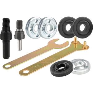 Yakamoz Drill Angle Grinder Adapter with Flange Nut Parts Set, 6mm and 10mm Drill Arbor Mandrel Adaptor with 3 Set Replacement Grinder Flange Nuts and Spanner Wrench Conversion Tool