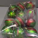 Tsorode 12 Pcs Christmas Tree Ornaments,2.4 Inch Christmas Ball Ornaments for Tree,Red Green Glittering Hanging Bulbs Pendants for Xmas Decorations