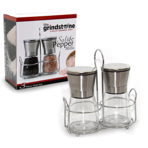 Set of Salt and Pepper Grinder 2 pack Salt and Pepper Shakers with Stand Stainless Steel Spice Grinder Mill for Adjustable Coarseness