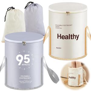 2 Pack 30L Collapsible Bucket for Soaking Feet, Portable Travel Foot Bath Tub Foldable Foot Spa Bath Soaking Basin for Graduation Travel, Outdoor Camping, Washing