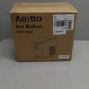 Aeitto Ice Maker Countertop 26lbs/ 24H, Ice Machine 8 Ice Cubes Ready in 6 Mins, 2 Sizes of Bullet Ice Portable Ice Makers with Basket & Scoop, Auto Self-Cleaning for Home/ Kitchen/ Office Stainless