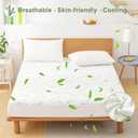 California King Mattress Protector Waterproof Mattress Pad Washable Bamboo Rayon Mattress Cover Breathable Noiseless Bed Protector 5" - 21'' Elastic Fitted Deep Pocket