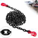 G80 Transport Binder Chain 5/16 Inch x 20 Foot | 4,900 lbs Safe Working Load | Tow Chain with Clevis Grab Hooks | Ideal for Transporting, Towing, and Binding Equipment