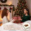 Christmas Highland Cow Trinket Keepsake Decorative Jewelry Box Gifts for Women Cow Lovers Themed Decor Decorations, Home Room Ring Earrings Necklace Organizer Holder Vintage Wooden Box