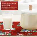 Christmas Snowman Snowflakes Double-Layer Placemats, 1319, Set of 6 Washable Heat-Resistant Non-Slip Cloth Table Mats for Christmas Seasonal Holiday Decor