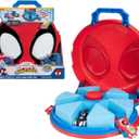 Jazwares Marvel Spidey and His Amazing Friends Action Launch Carry Case - 12-Inch Carry Case with Rotating Launcher and Two Exclusive Amazing Metals Vehicles