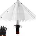 18.5 inch Squirrel Baffle for Bird Feeder Pole - Dynamic Steel Spring-Loaded Wobble Defense, Metal Buckle