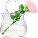 Purse Vase Unique Flower Vase for Centerpieces Aesthetic Glass Purse Vase for Flowers Room Dcor Cute Bag Vase Modern Decorative Clear Glass Vase for Home Decor